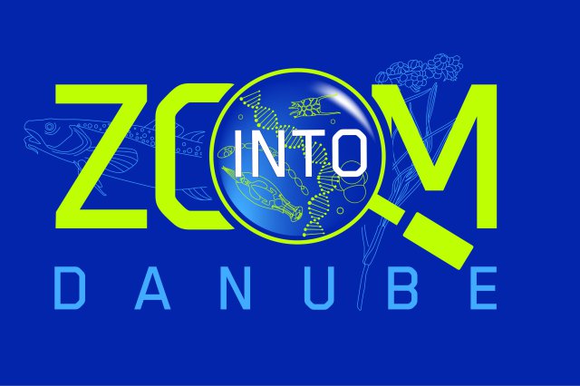 Slogan "Zoom into Danube" illustrated with a magnifying glass over the word "into"